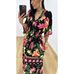 Vestido Talita Estampado 3 Preto