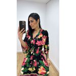 Vestido Talita Estampado 3 Preto