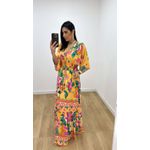 Vestido Talita Estampado 3 Laranja