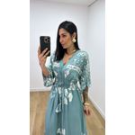 Vestido Talita Estampado Verde Menta
