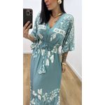 Vestido Talita Estampado Verde Menta