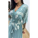 Vestido Talita Estampado Verde Menta