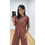 Conjunto Juliana Estampado Marrom 2