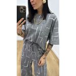 Conjunto Juliana Estampado Cinza 2