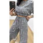 Conjunto Juliana Estampado Cinza 2