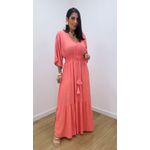 Vestido Talita Poá Coral