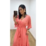 Vestido Talita Poá Coral