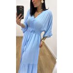 Vestido Talita Poá Azul Bebe