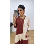 Vestido Bicolor Canela