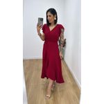 Vestido Felícia Vermelho Bordô