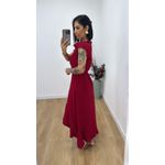 Vestido Felícia Vermelho Bordô