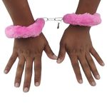 Algema Em Metal Simples Com Pelúcia Rosa