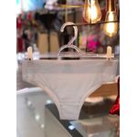 Calcinha Tanga Laser Cos Alto Branca G/GG