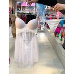 Camisola Tule Renda Branco M (42)