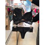 Conjunto Canelado E Renda Preto 46 (GG)