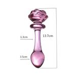 Plug Anal de Vidro com Pedra Rosa M 