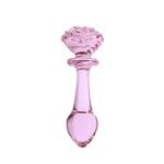 Plug Anal de Vidro com Pedra Rosa M 