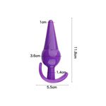 Plug Anal Silicone Cônico Roxo G