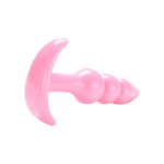 Plug Anal Silicone Ondulações Rosa M