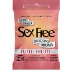 PRESERVATIVO TUTTI FRUTTI COM 3 UNIDADES SEX FREE