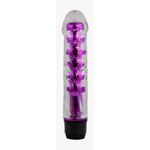 VIBRADOR TRANSLUCIDO COM GLANDE ROXO