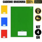 Caderno Brochura 4 Unidades 96 Folhas A4
