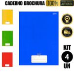Caderno Brochura 4 Unidades 96 Folhas A4