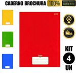 Caderno Brochura 4 Unidades 96 Folhas A4