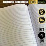 Caderno Brochura 4 Unidades 96 Folhas A4