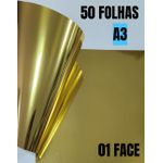 Lamicote ouro 1 face A3 - 50 folhas