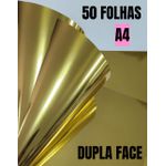 Lamicote ouro duplaface A4 - 50 folhas