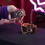 Algema Marrom Com Corrente e Fivelas (Couro)