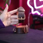 Algema Marrom Com Corrente e Fivelas (Couro)