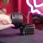 Algema Com Corrente e Fivelas Em Couro Luxo (3)