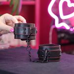 Algema Com Corrente e Fivelas Em Couro Luxo (3)