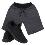 Kit Bermuda Masculina Moletom Grafite + Tênis Masculino Sport Yzi Preto - Lorenzzo Lopez