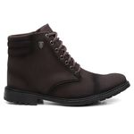 Bota Coturno Masculino Casual Conforto Cano Médio + Relógio + Cinto + Carteira - Café