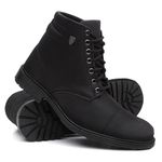 Bota Coturno Masculino Casual Conforto Cano Médio - Preto