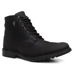 Bota Coturno Masculino Casual Conforto Cano Médio + Relógio + Cinto + Carteira - Preto