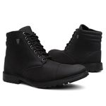 Bota Coturno Masculino Casual Conforto Cano Médio + Relógio + Cinto + Carteira - Preto