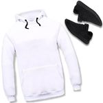 Kit Moletom Masculino Branco + Tênis Esportivo Yeezy Boost Preto - Lorenzzo Lopez