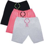 KIT 3 Bermudas Moletom Masculina Corrida Color Conforto - Preto/Cinza/Rosa