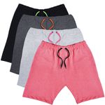 KIT 4 Bermudas Moletom Masculina Corrida Color Conforto - Preto/Cinza/Grafite/Rosa