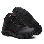 Coturno Masculino Aventura Bota Trilha REF 5000 Preto + Relógio Ponteiro- Lorenzzo Lopez