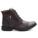 Coturno Masculino Bota Casual + Cinto + Carteira + Relógio - Café - Lorenzzo Lopez