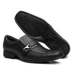 Sapato Social Masculino Fivela Em Couro Preto - Style