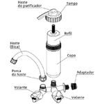 FILTRO PURIFICADO ÁGUA PAREDE BICA MOVEL PRATICO BRANCO HERC