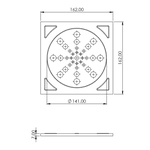 RALO QUADRADO 15X15 INOX COM CAIXILHO 14215 PEVILON