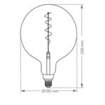 LÂMPADA LED ÂMBAR FILAMENTO GIANT GLOBO 4W 2200K BIVOLT TASCHIBRA