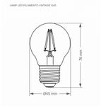 LÂMPADA LED ÂMBAR FILAMENTO VINTAGE GLOBO G45 3W 2200K BIVOLT 8653 TASCHIBRA